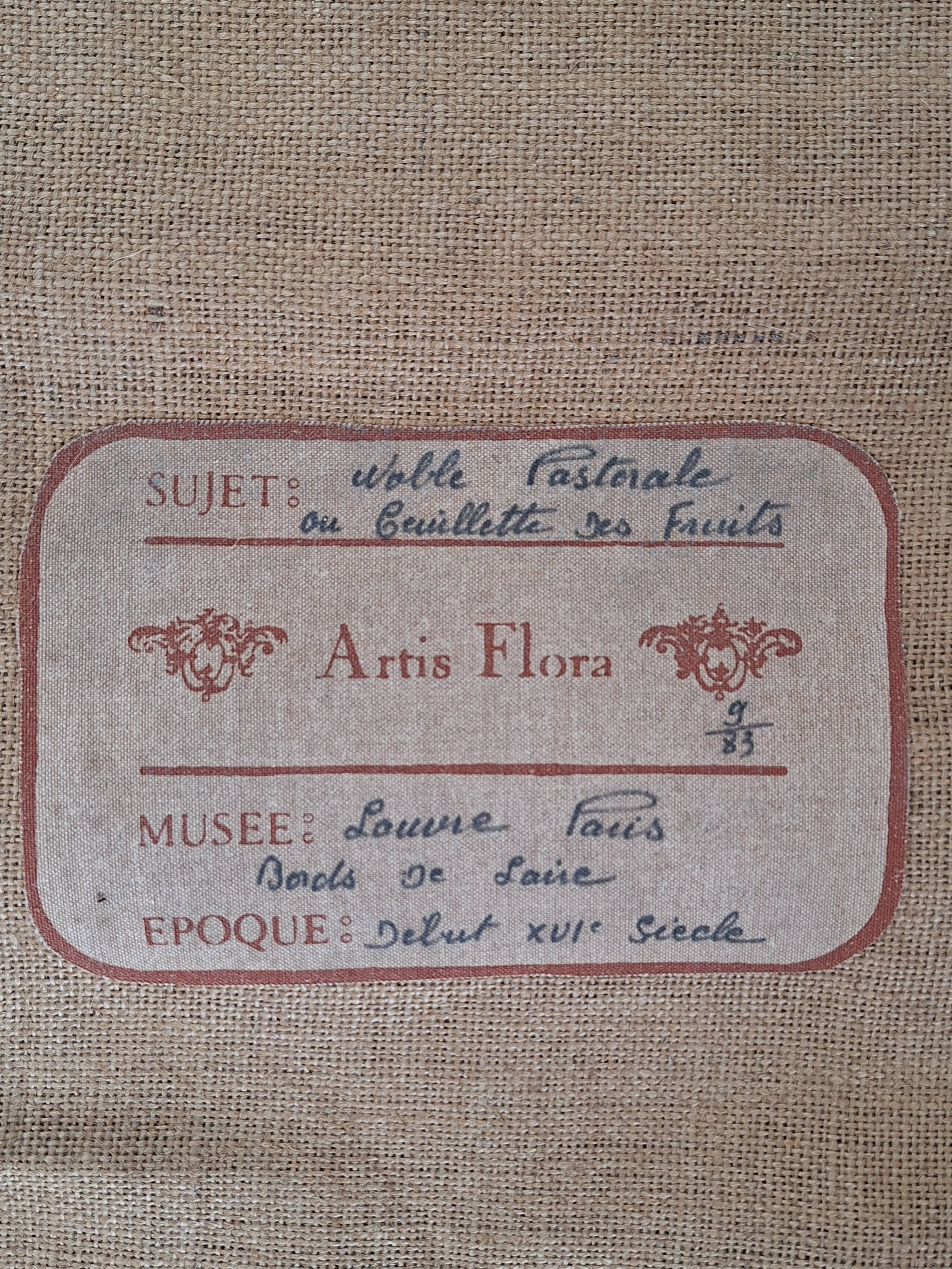 Reproduction by Artis Flora of a wall tapestry Noble Pastoral or Fruit Harvest XVI