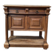 Desserte, console Henri III en noyer et marbre beige