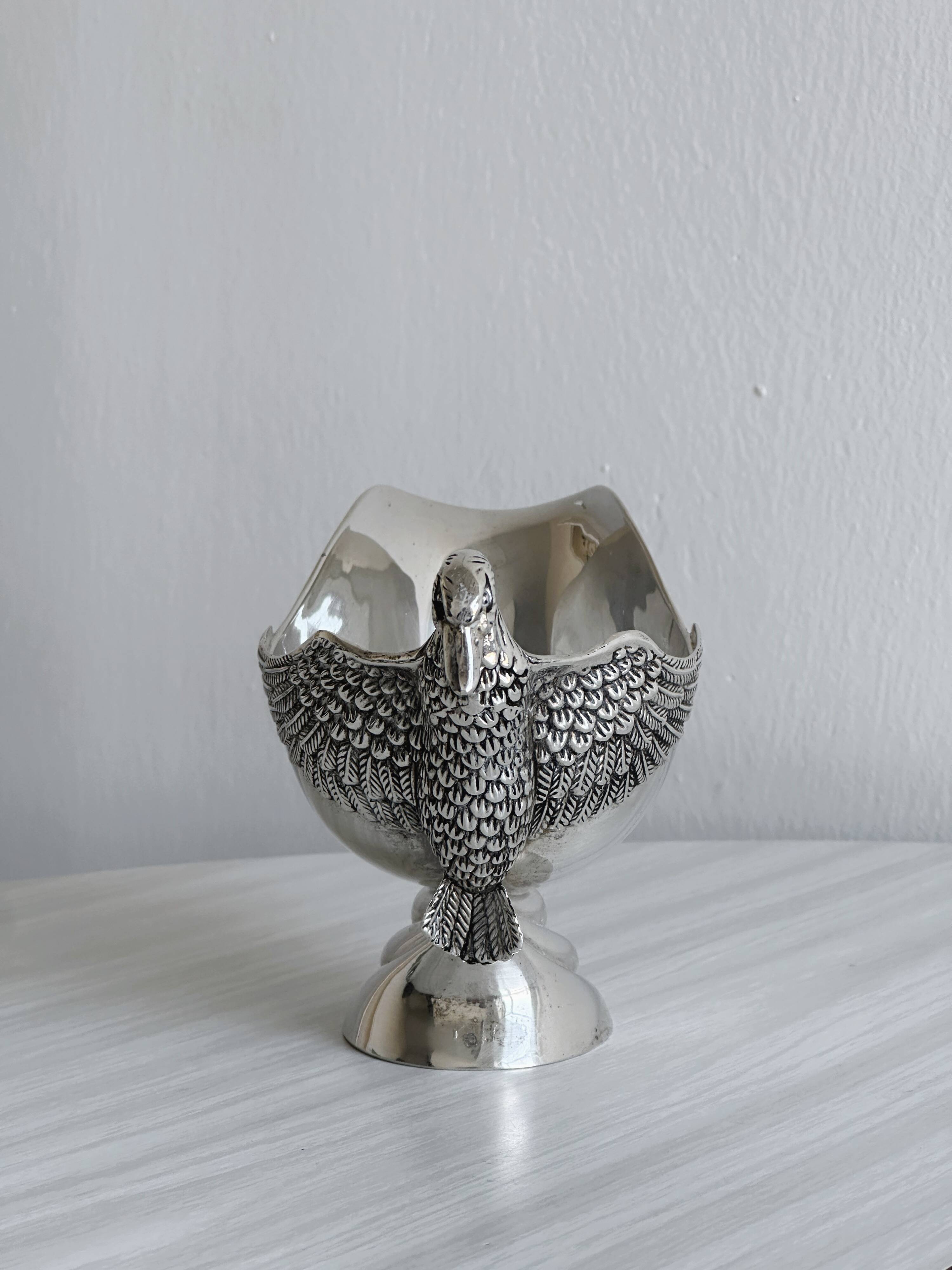 Saucière en métal argenté