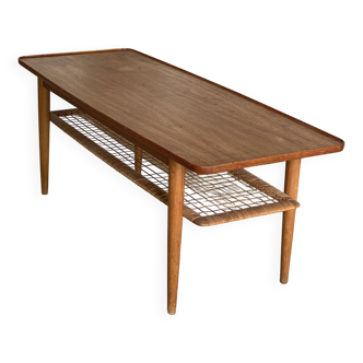 Table basse vintage danoise en teck (années 1960)