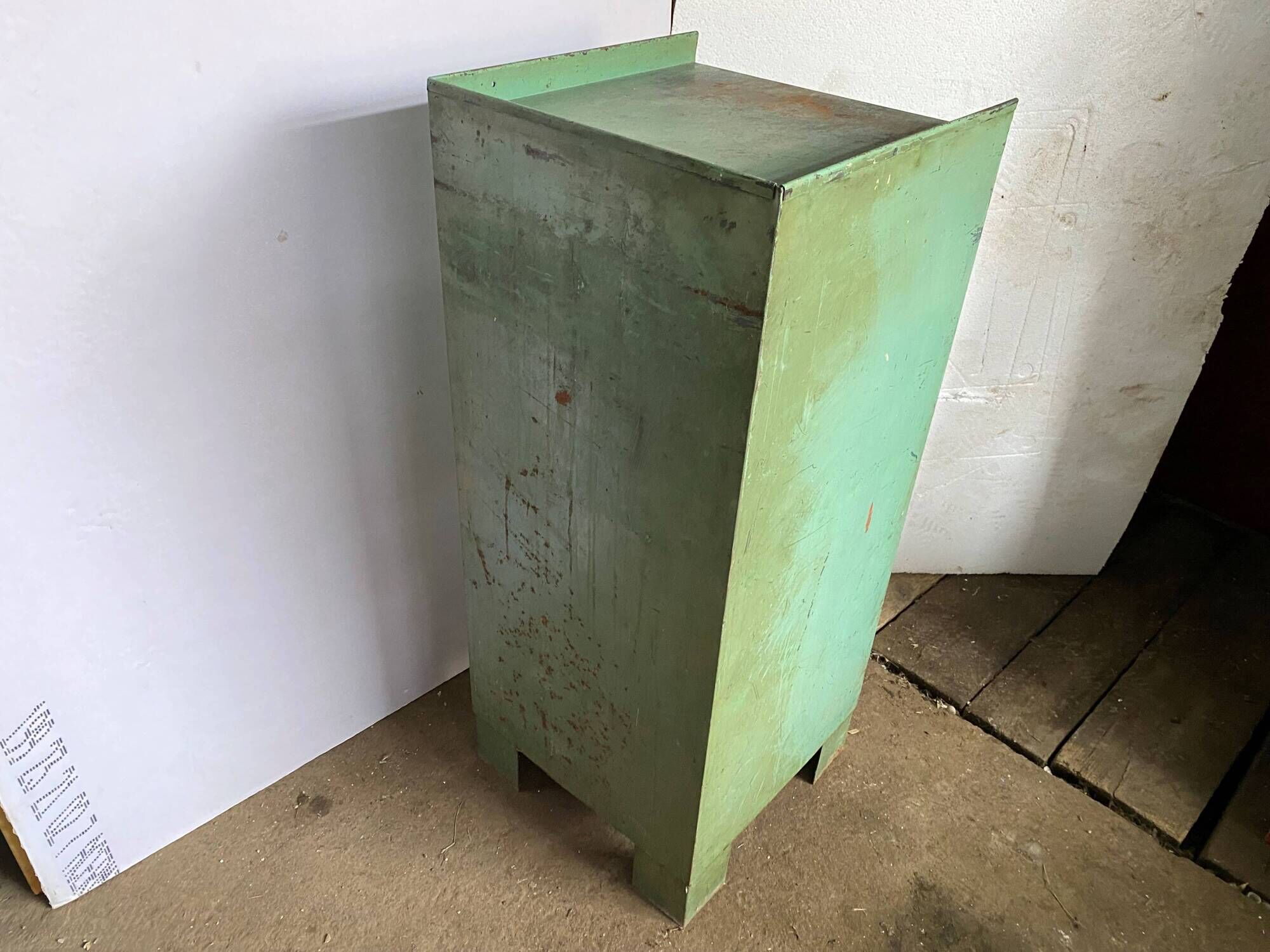 Cabinet with 1 door and 1 industrial metal drawer, 1950