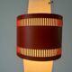 Glass ceiling light with an orange metal frame, 1960s, Germany.