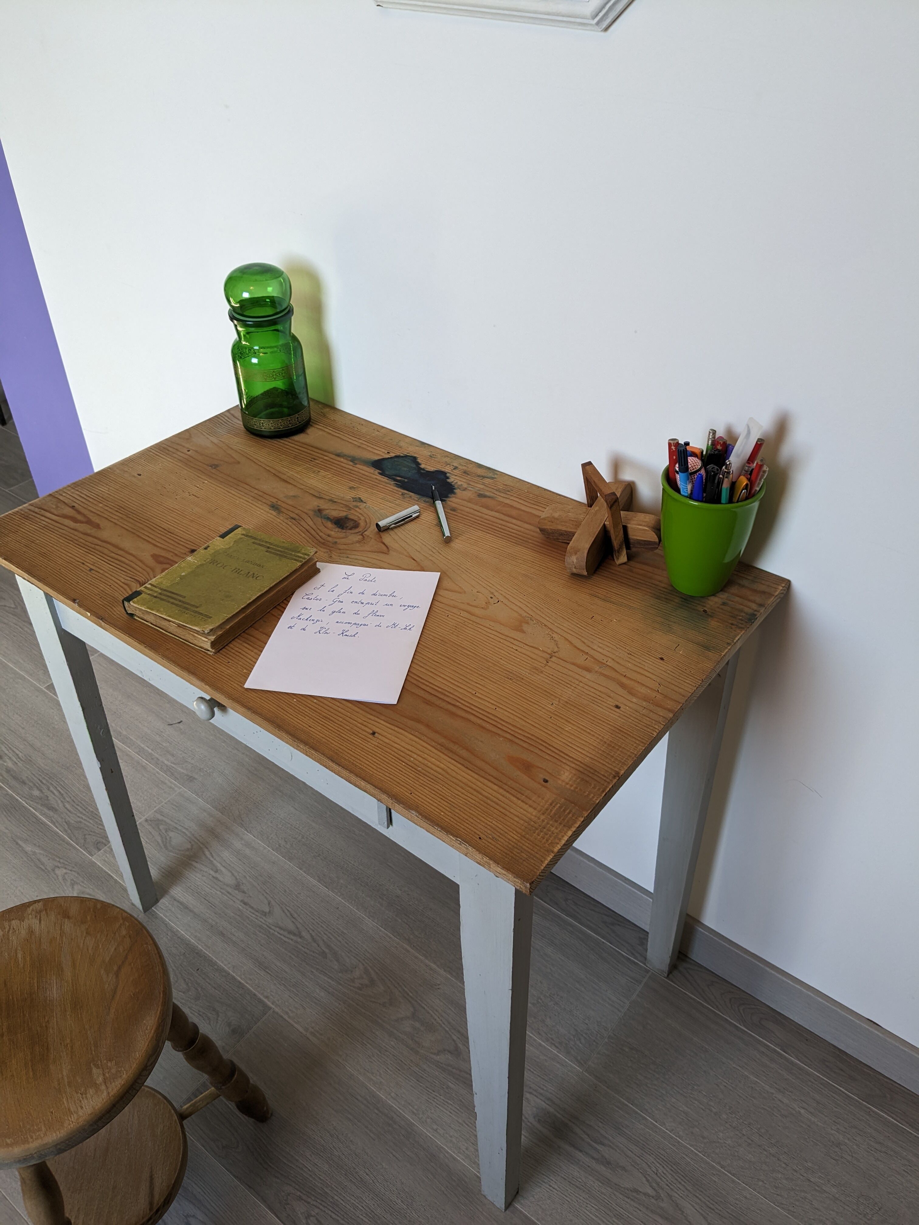 Old country pine side table