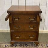 English walnut chest of drawers with drop-down top, 1950s work