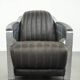 Comfortable cow leather aviator design armchair finished with aluminium