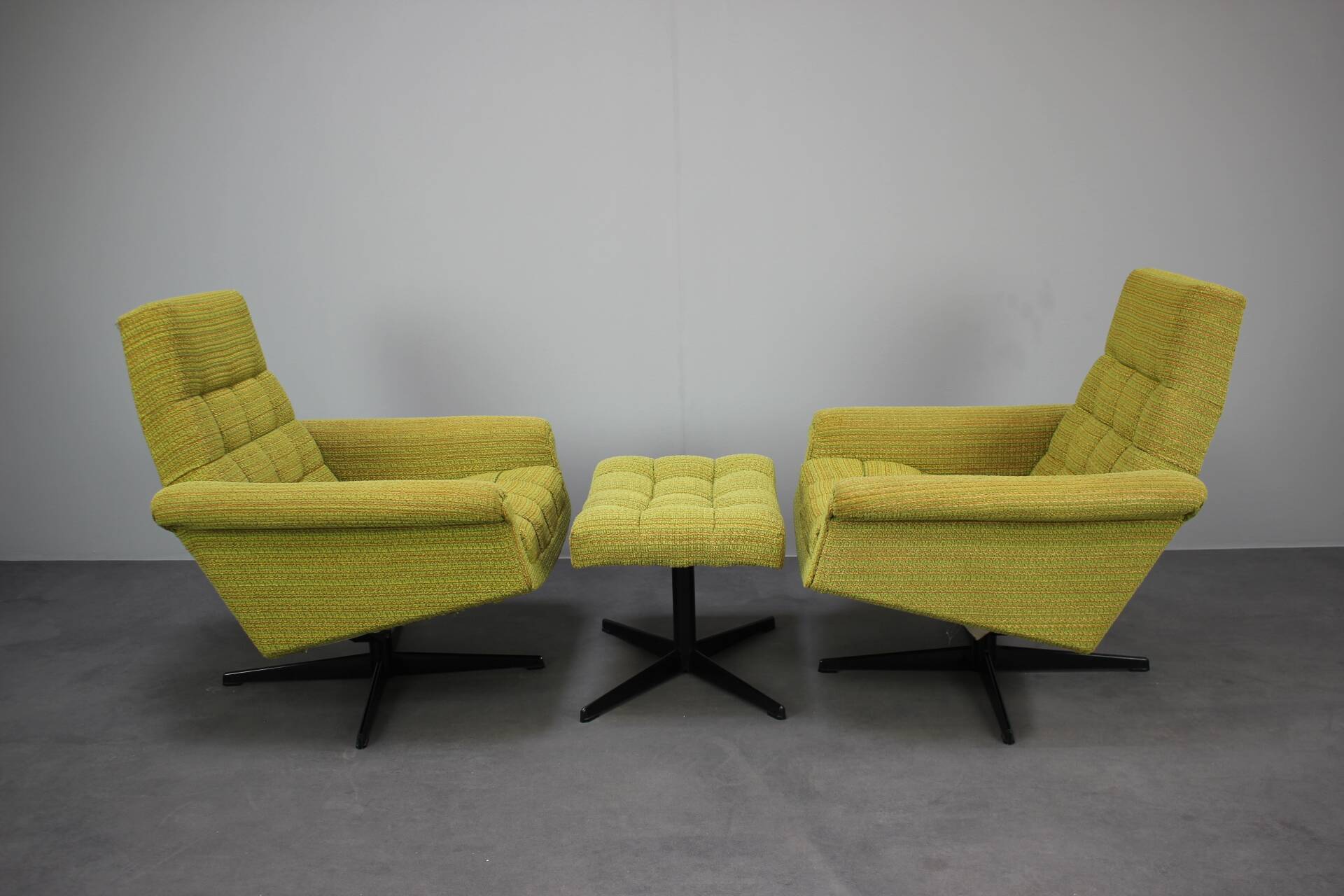 Mid-century Pair of Armchairs Stool by Morávek a Munzar, 1968s, czsk