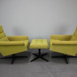 Mid-century Pair of Armchairs Stool by Morávek a Munzar, 1968s, czsk