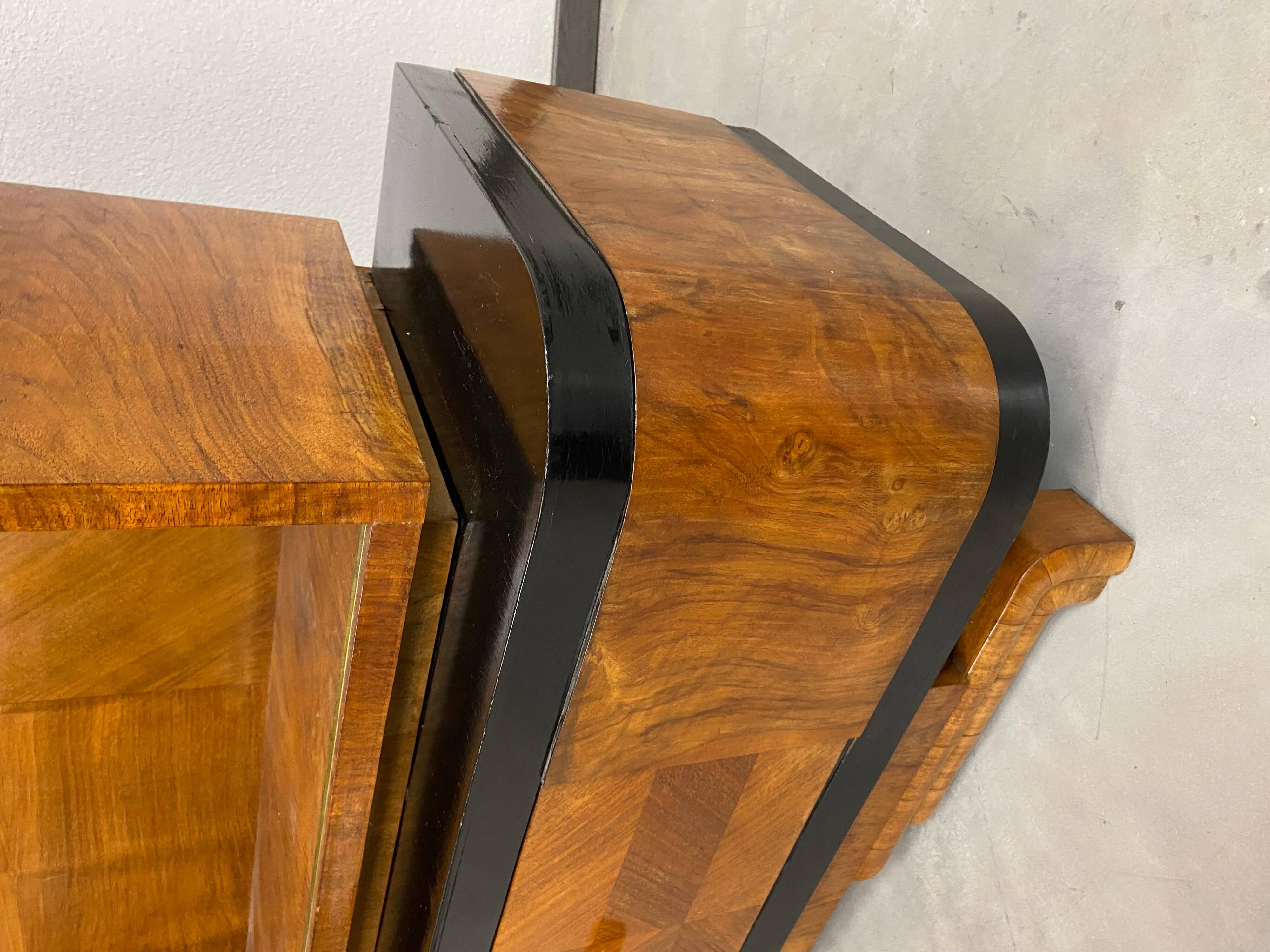Art Deco display cabinet in walnut
