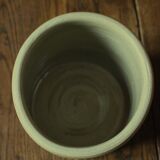 Gray beige glazed stoneware pot