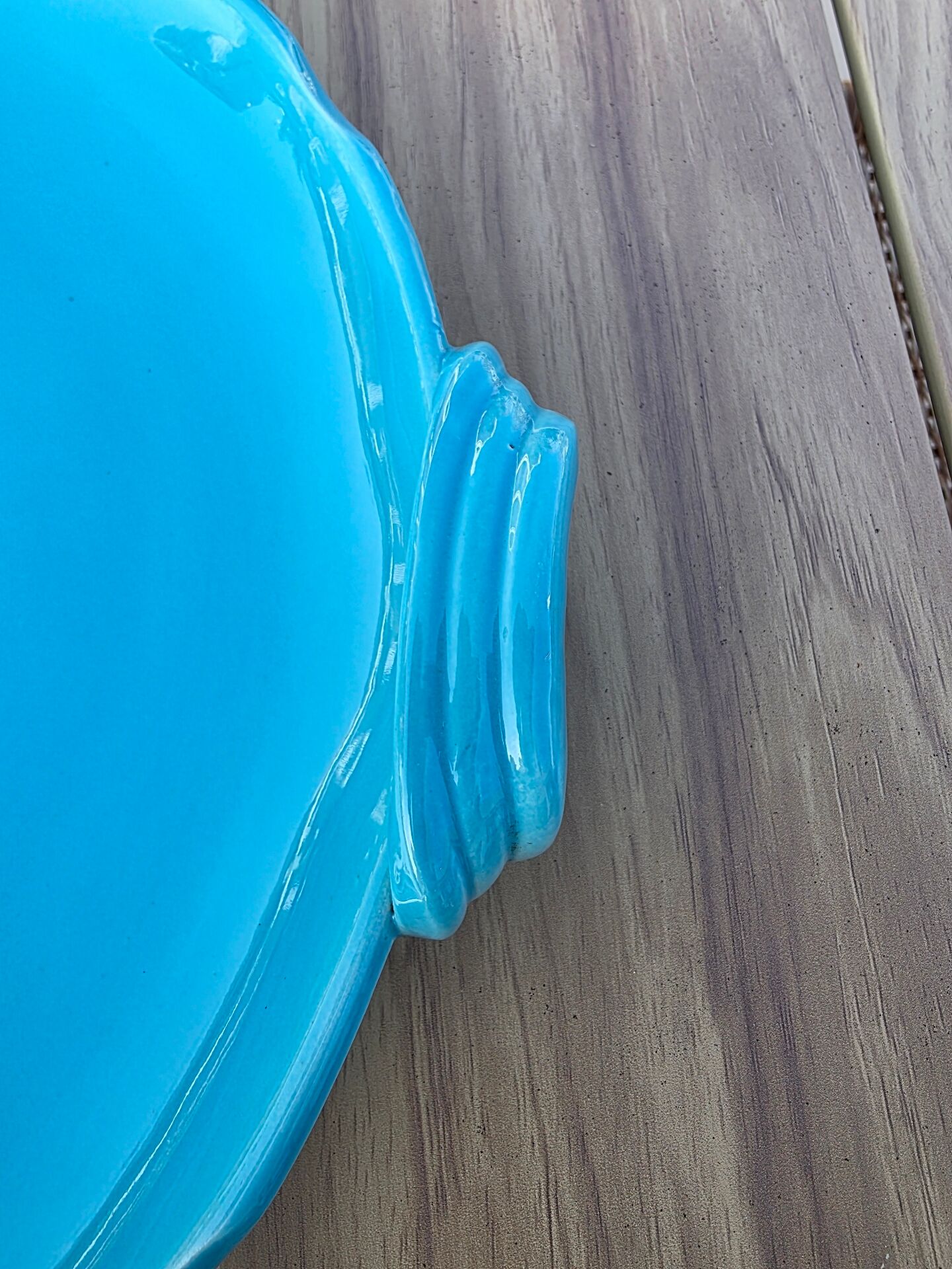 Large Dish at Turquoise Handles – Céramony Vallauris vintage 1960s (35)