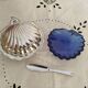 Beurrier coquille Saint Jacques en inox , années 50 , vintage