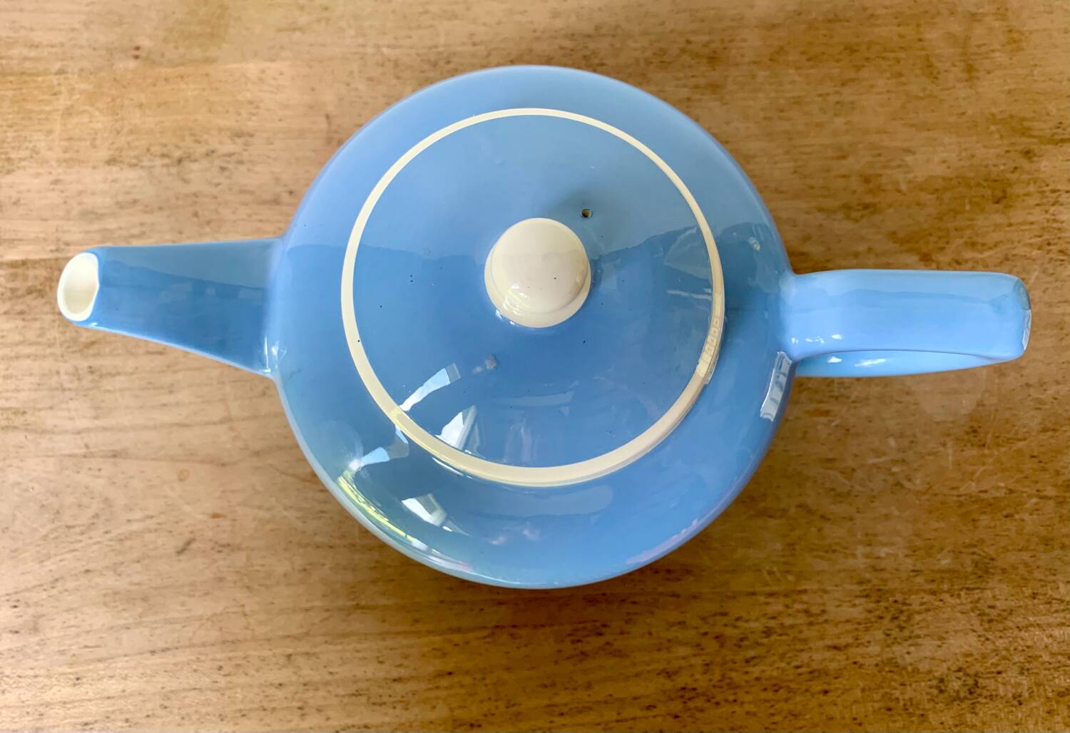 Old sky blue Digoin coffee maker