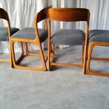 Ensemble de 4 chaises traîneau Baumann
