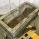 1950s faux wood cement planter, old water mill