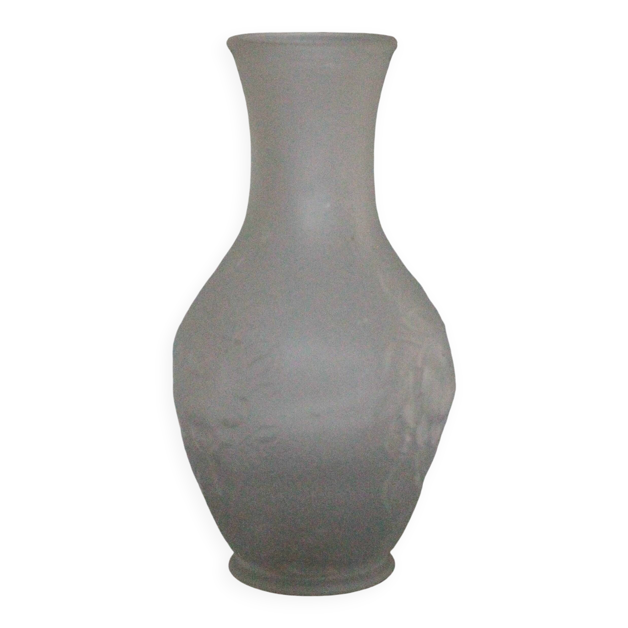 Vintage Italian vase, frosted molded glass vase with floral motifs, pot a f