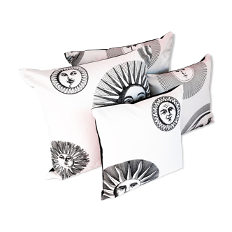Ensemble de 4 housses de coussins vintage Pietro Fornasetti