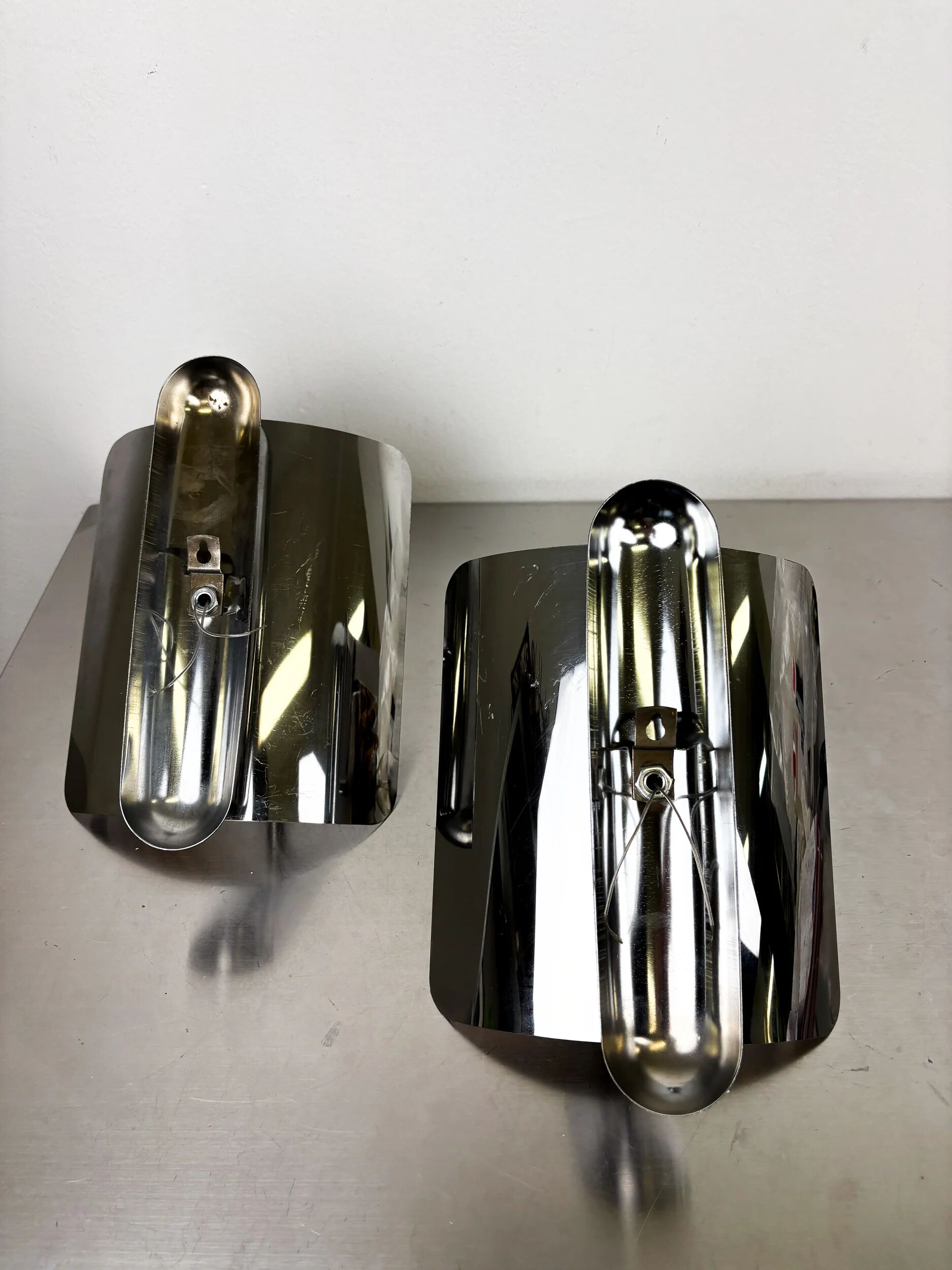 Pair of orange Murano Mazzega wall sconces, Italy, 1970s