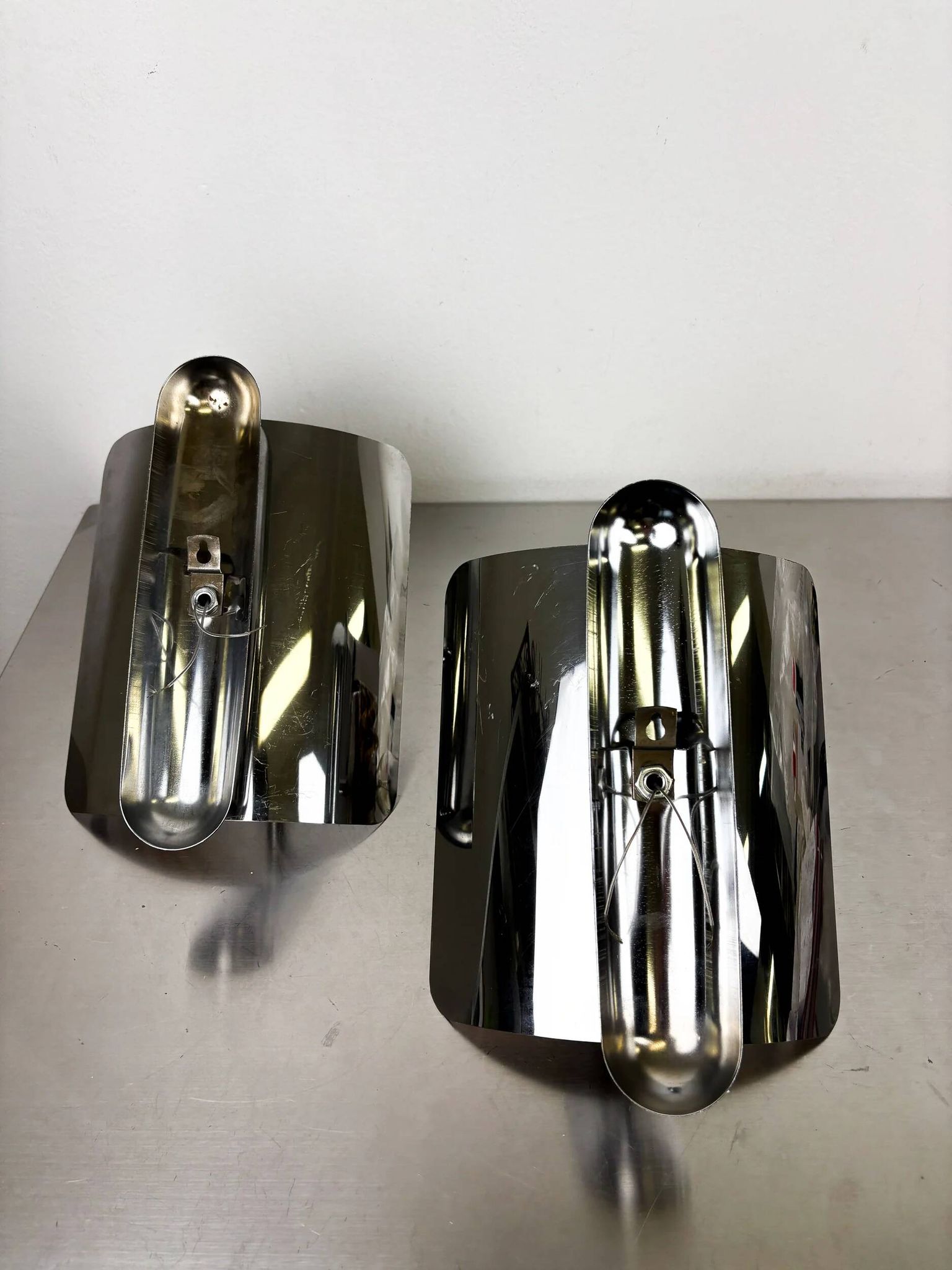 Pair of orange Murano Mazzega wall sconces, Italy, 1970s