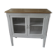 Pearl gray patina vintage oak top buffet