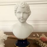 Ancient statuette bust in biscuit