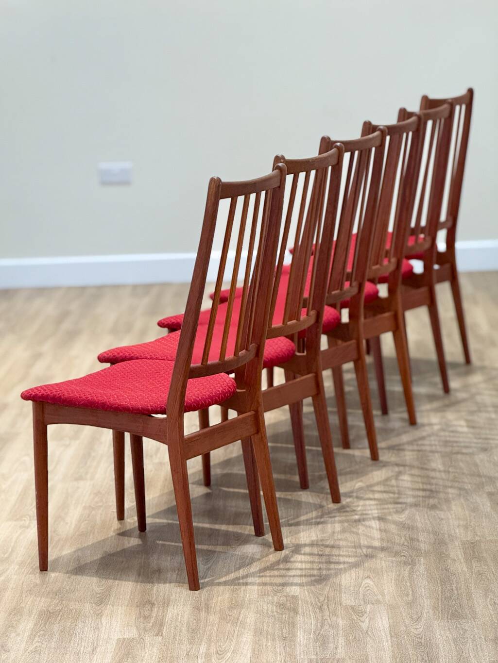 A Set Of Six Danish Dining Chairs (Original Condition And Uphosltery)
