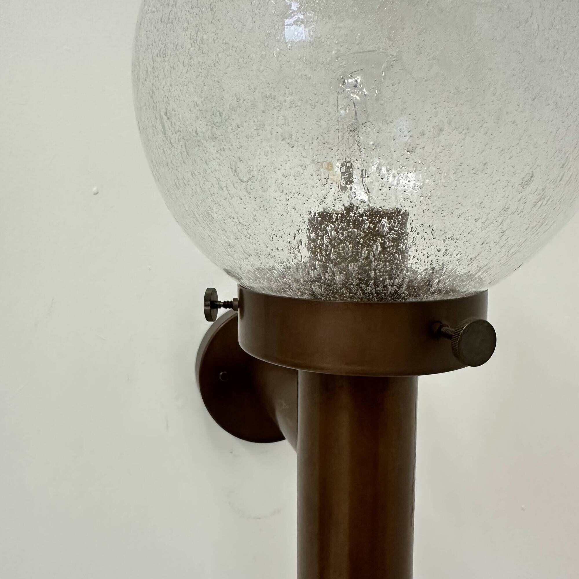 Set of 2 globe glass wall lamps sconces by Lisa Pape Sweden , 1970s