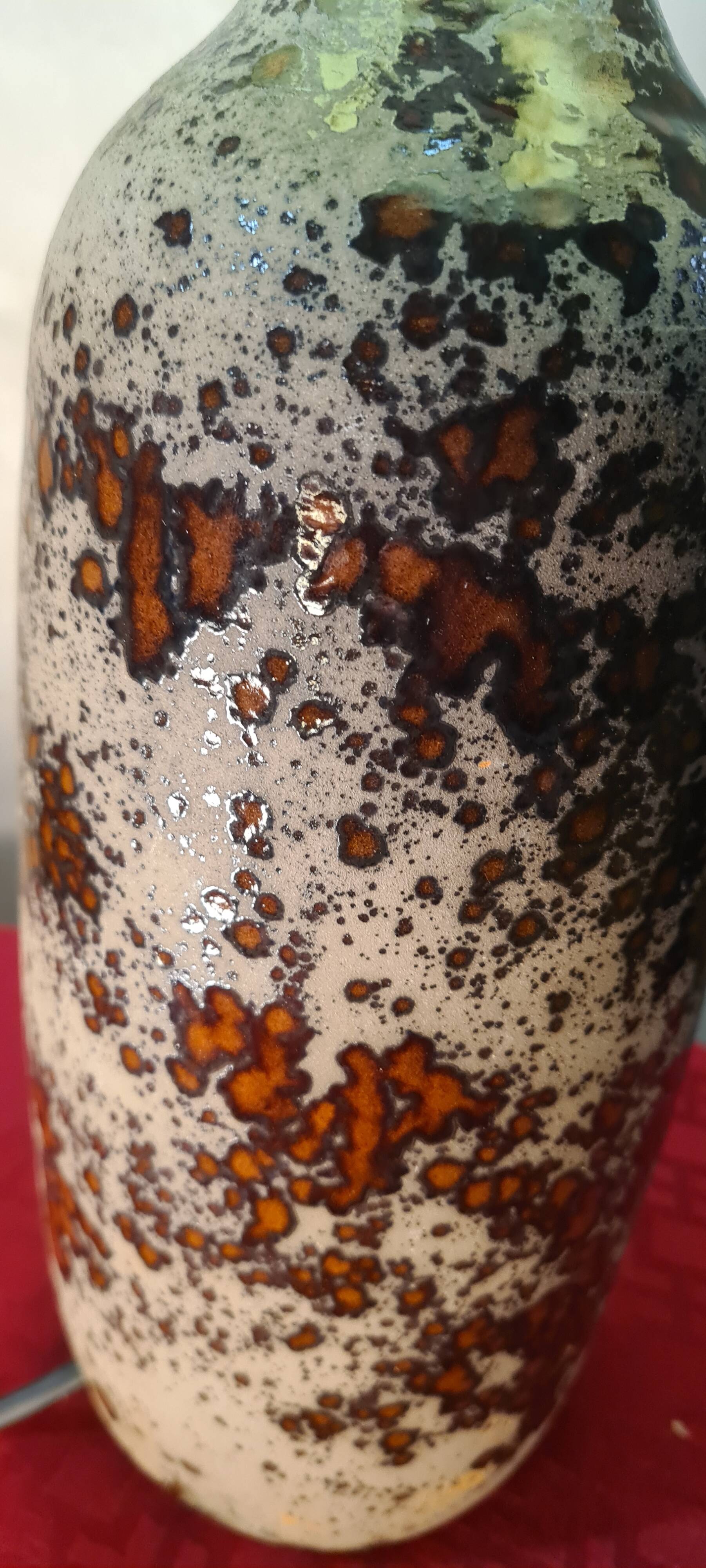 very beautiful glazed ceramic lamp 50x15 new lampshade