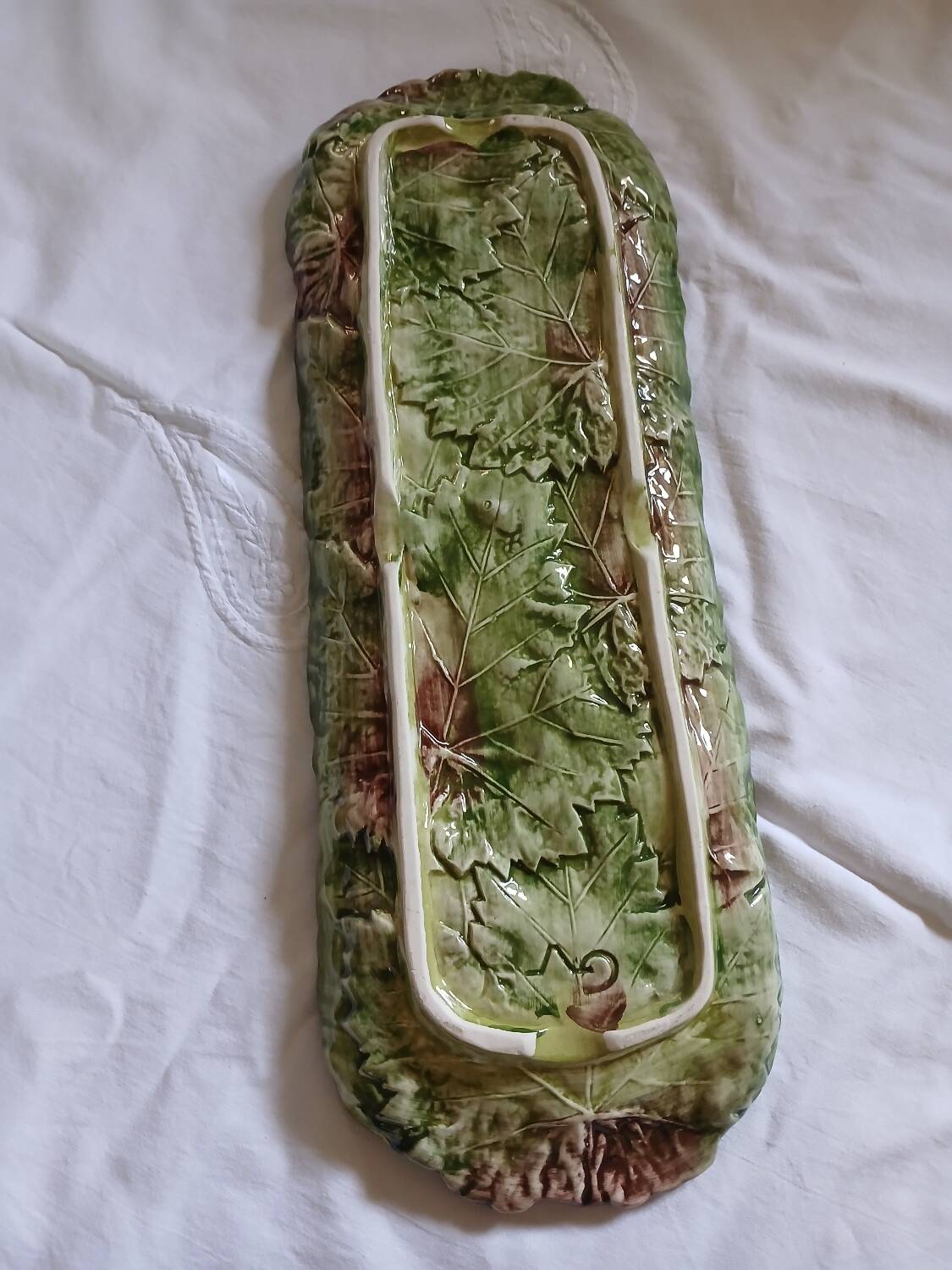 Antique oval slip dish