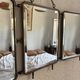 Vintage 1930s triptych barber mirror crocodile crystal - 30x69 cm