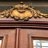 Cabinet 2 doors mirror mahogany rocaille years 1900