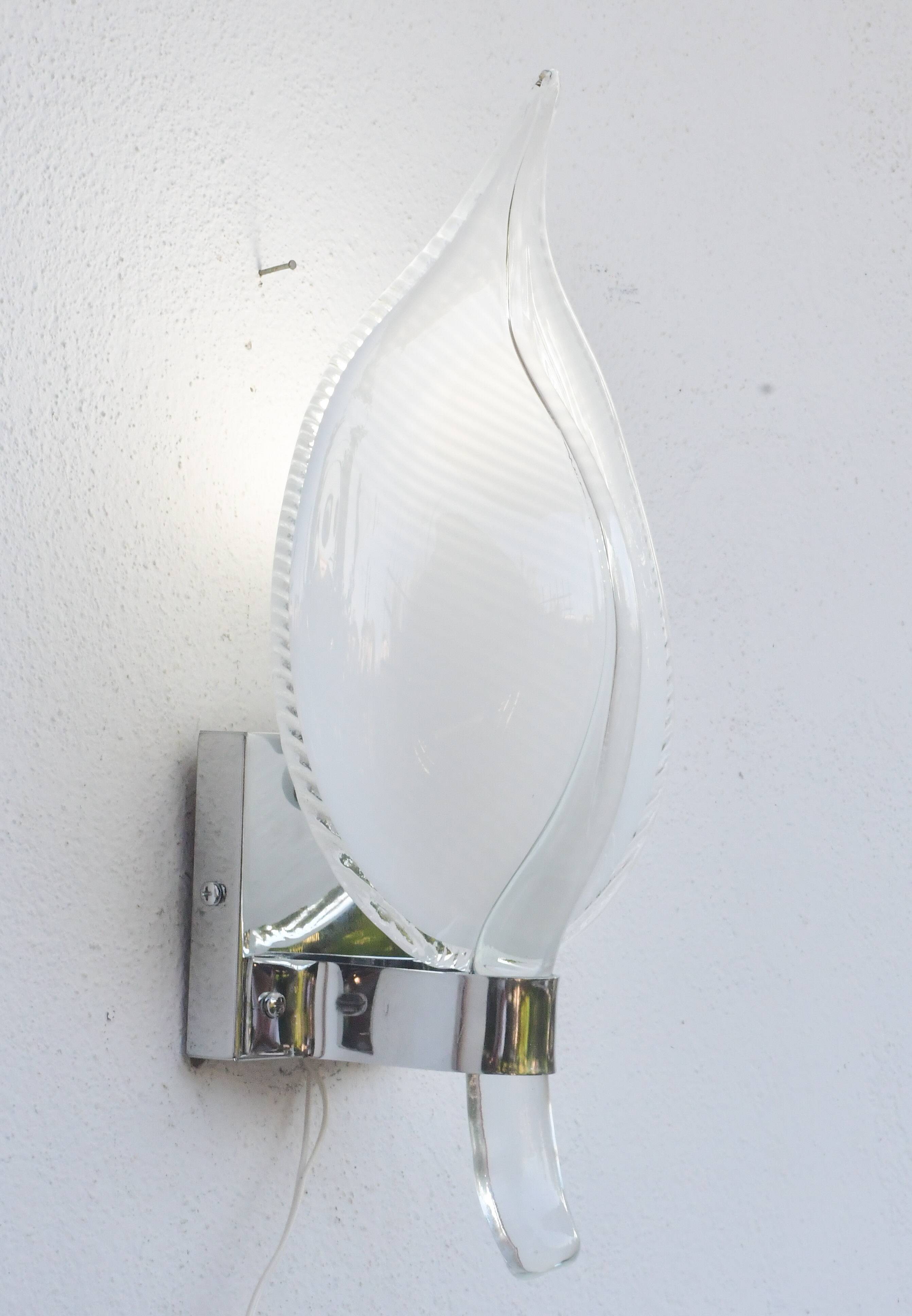 Set of 2 Murano wall lights by Franco Luce, 1970s