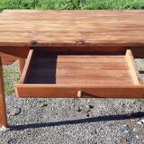 Country farm table in pine , 2 drawers