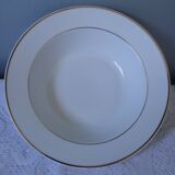 HOLLOW DISH ROUND PORCELAIN FINE MANUFACTURE ROYALE WHITE EDGES DORES