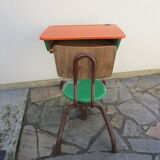 Vintage metal and wood school desk