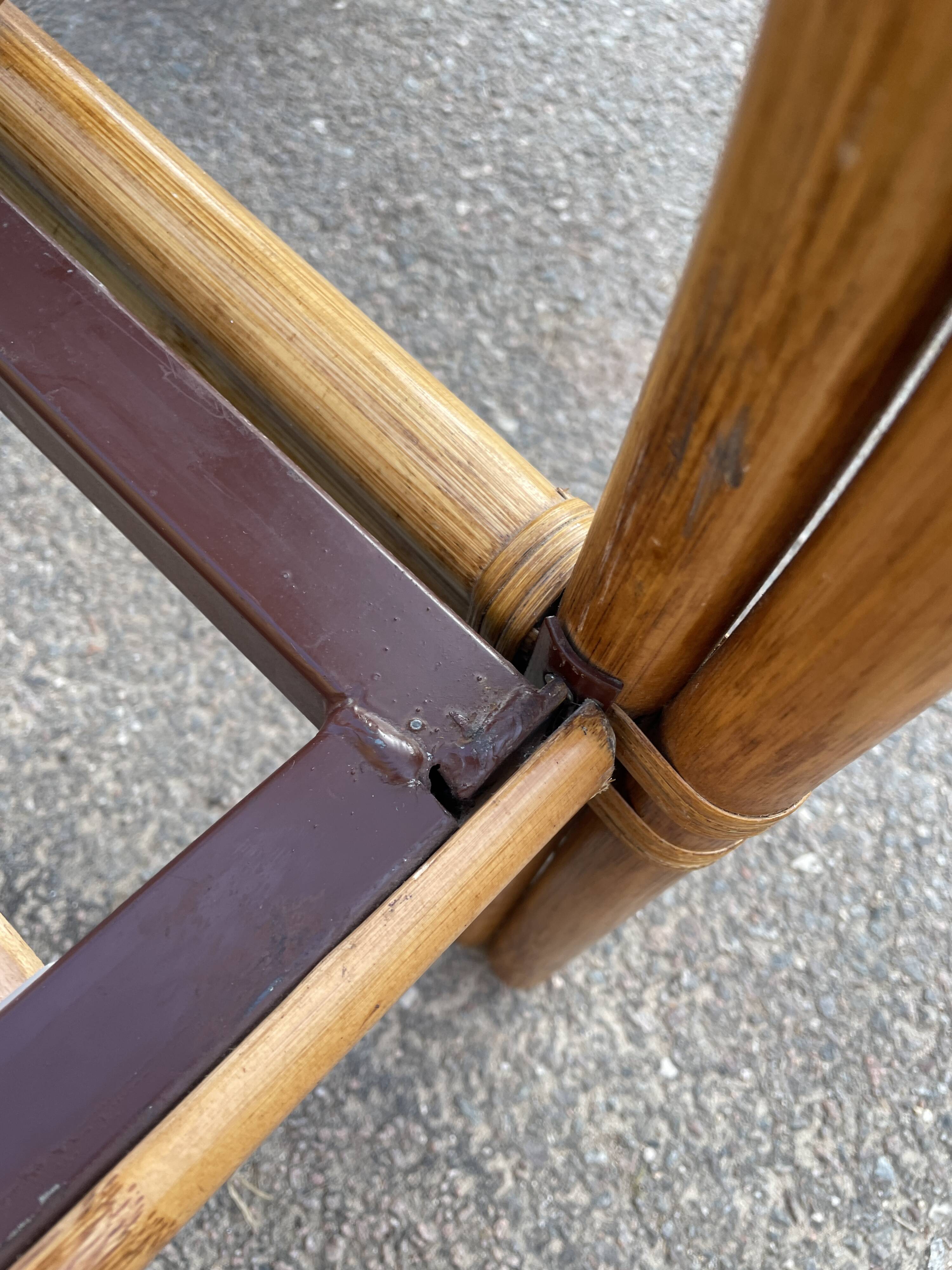 Single rattan and peacock cane bed