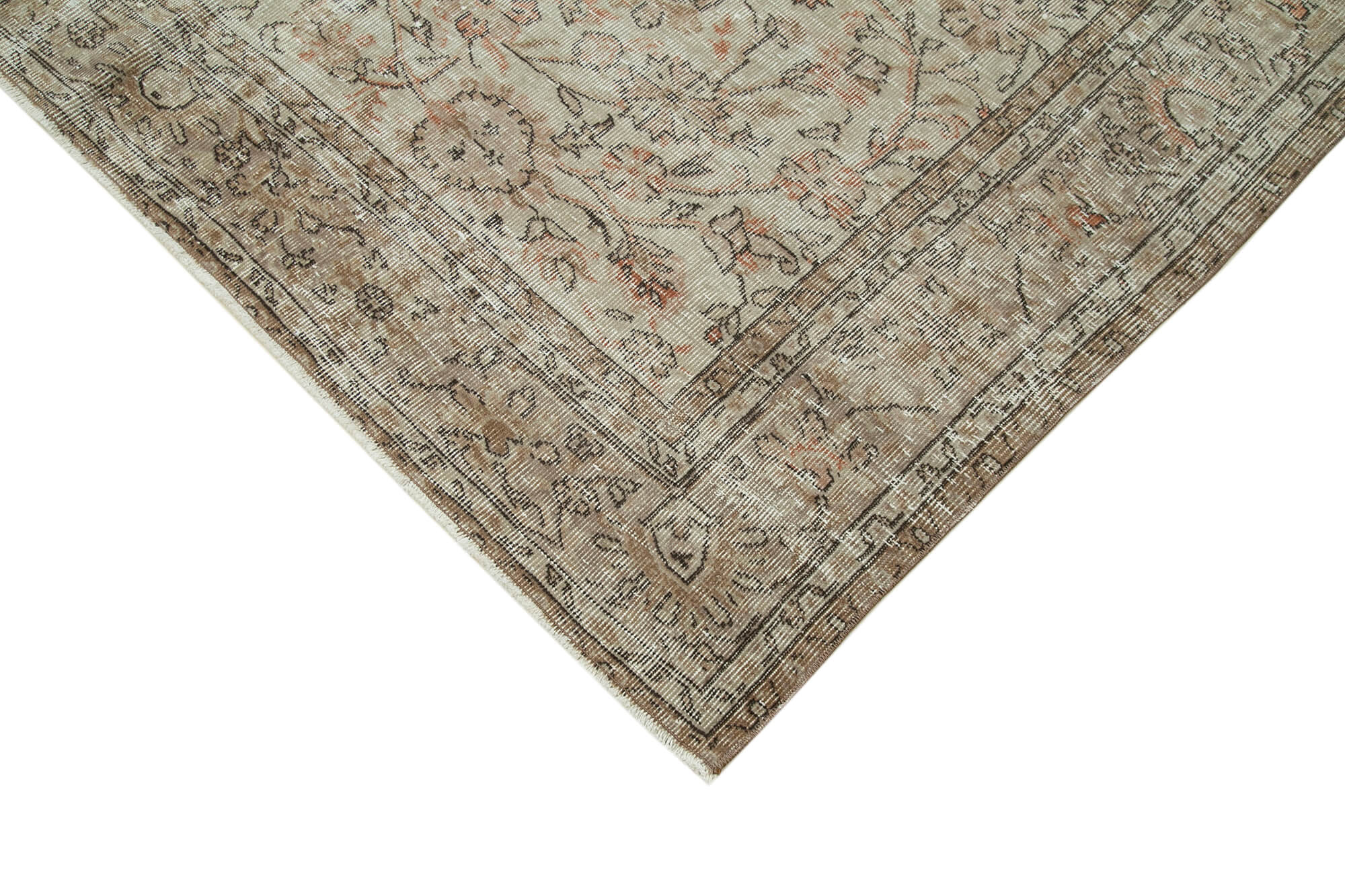 Hand-Knotted Rustic Turkish Beige Rug 196 cm x 267 cm - 36644