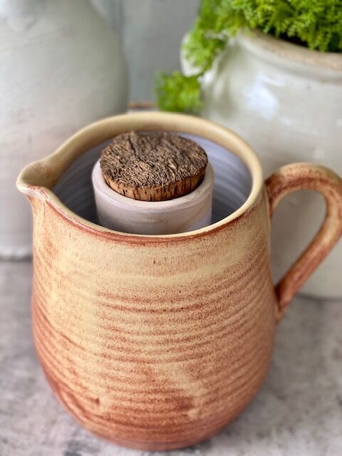 Sandstone pitcher with ice compartment