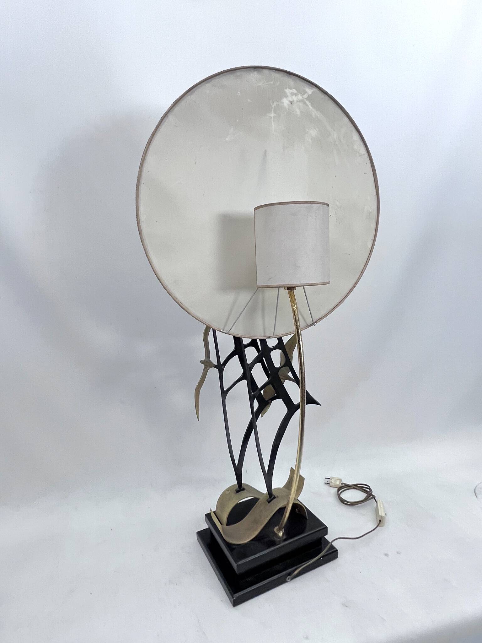 Lanciotto Galeotti, Midcentury Gold-Plated Italian Lamp by L'Originale, 197