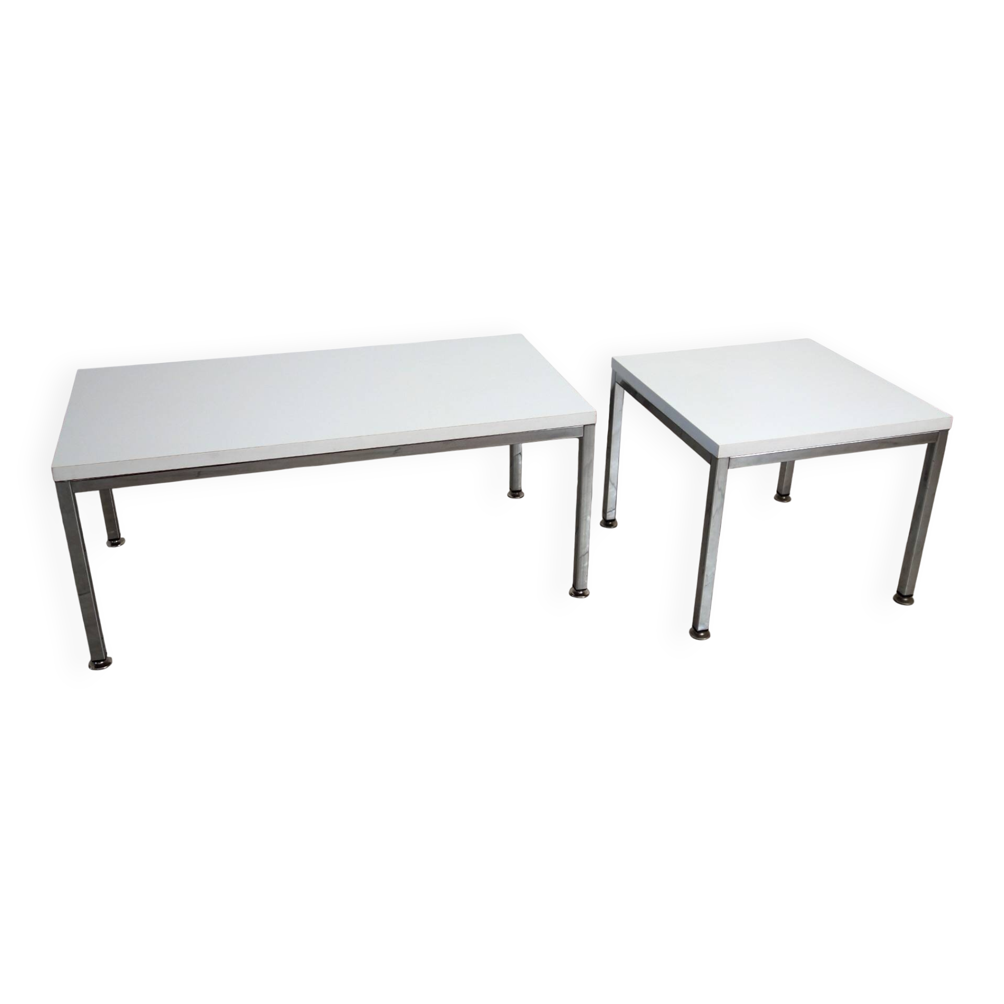 Pair of minimalist 1970s side tables.