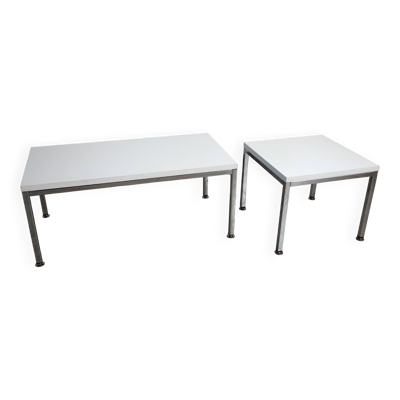 Paire de tables basses d'appoint minimalistes années 70