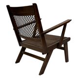 Art Deco oak armchair with webbing 1950s minimalist