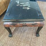 Carved wooden coffee table, Chinese craftsmanship.