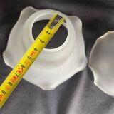 2 abat-jours tulipes anciens en verre dépoli