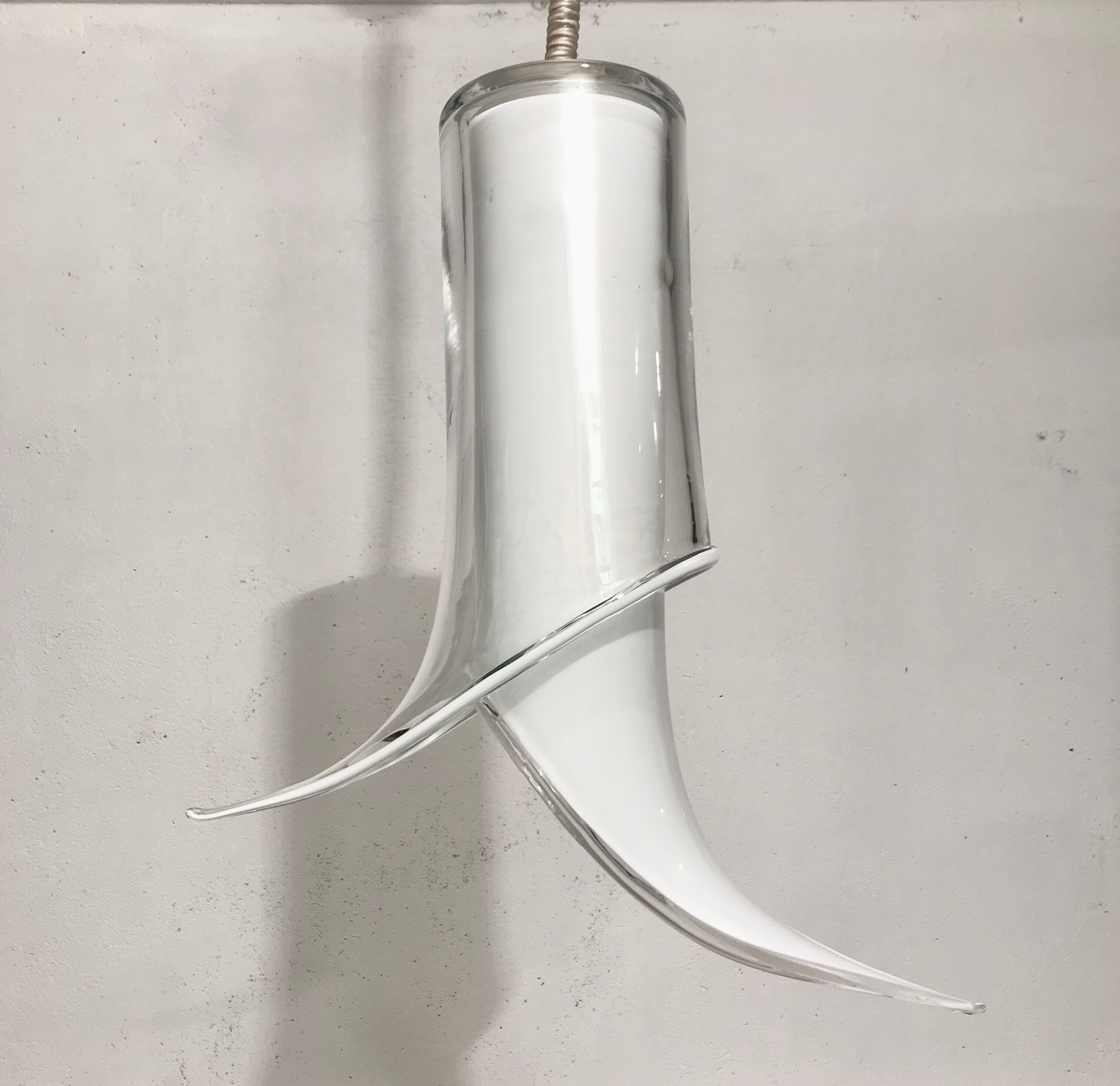 Pair of hanging Fiore by Renato Toso, Leucos Murano 1970