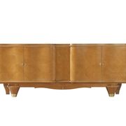 Dining room suite in sycamore, French Art Deco in the style of André Arbus, circa 1940.