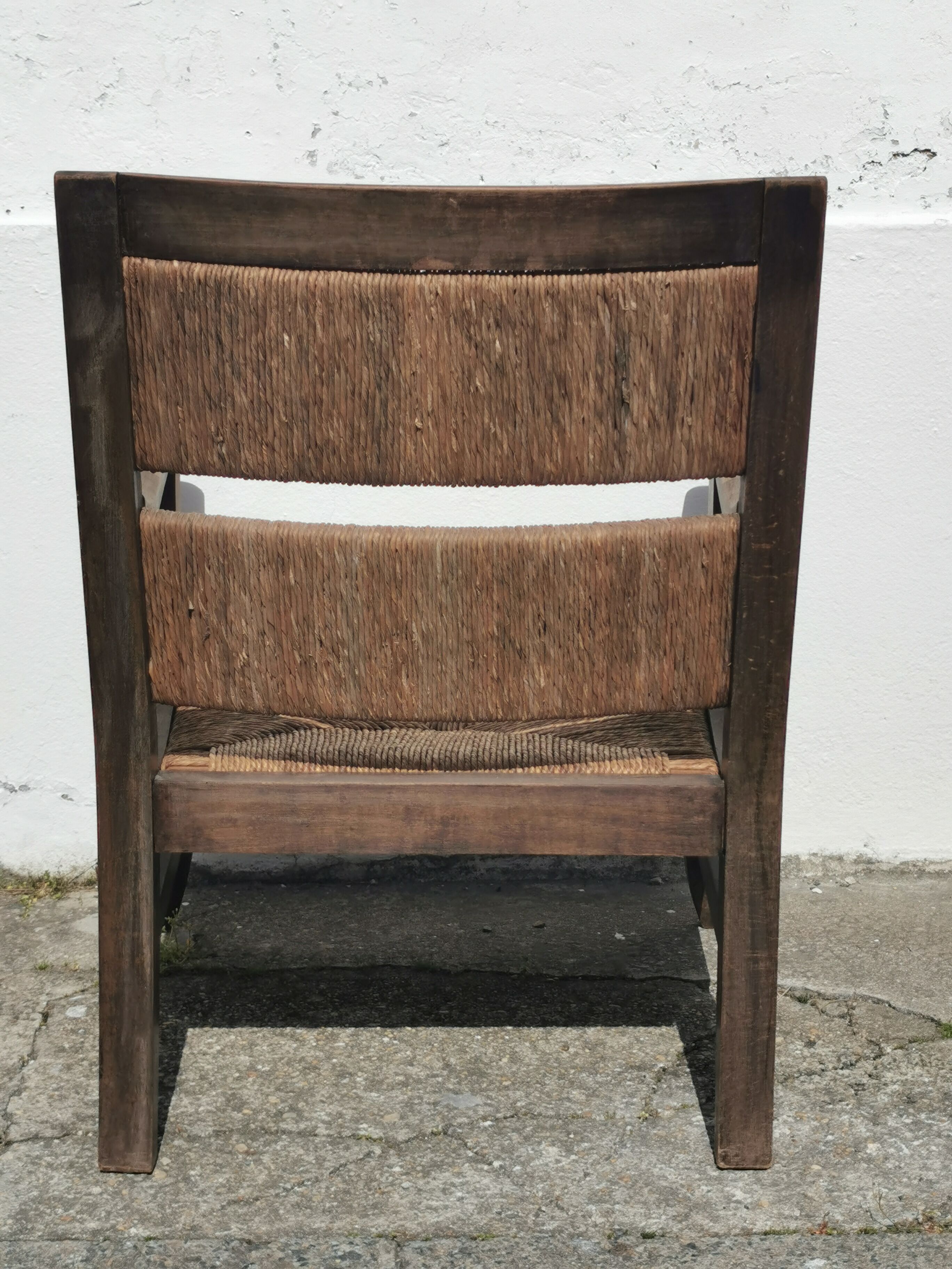 Pair of straw armchairs from the 1940s