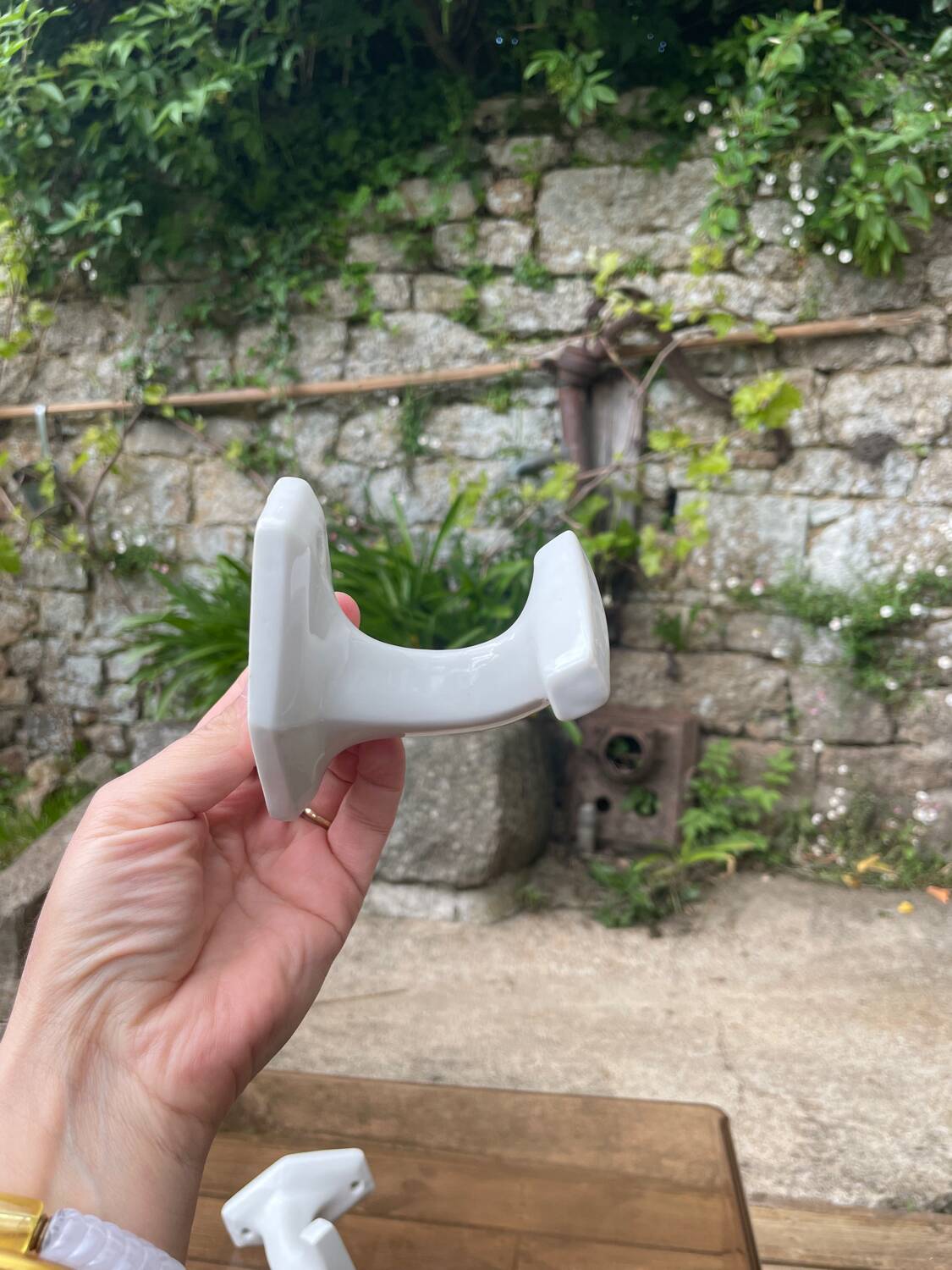 Duo of porcelain hooks