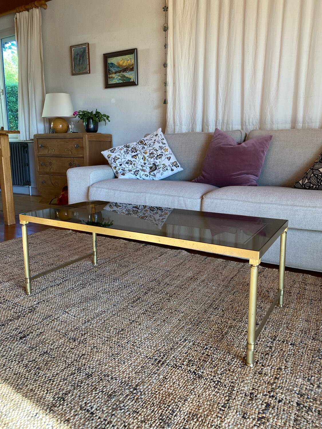 Vintage brass coffee table