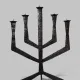 Brutalist Hammered Texture Metal Candelabrum