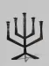 Brutalist Hammered Texture Metal Candelabrum